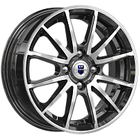 Литые диски Квант (КС960) 5.500xR14 4x98 DIA58.5 ET35 алмаз черный для Lada Kalina