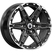 Литые диски Дистрикт (КС1159) 8.000xR18 6x139.7 DIA67.1 ET35 черный бриллиант